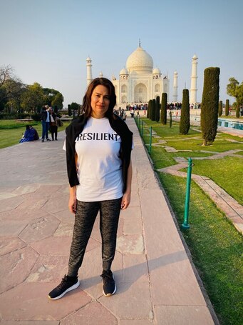 Lara McLenan-Ben, Agra India, RESILIENT t-shirt sales benefit The Adam Fanaki Brain Fund, RESILIENT PEOPLE